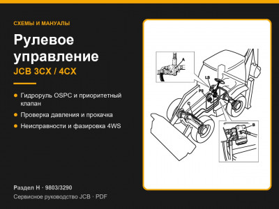 Рулевое управление JCB 3CX / 4CX — устройство, давление и неисправности